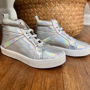 COPY - Youth size 9 holographic Freshly Picked High tops- never worn!